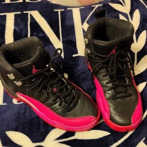 Jordan Kids Black and Pink Sneakers